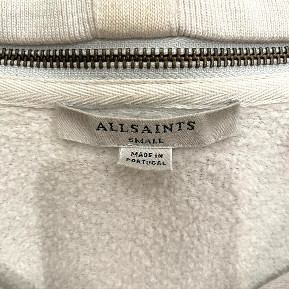 All Saints Dahlia Sweatshirt Cardigan Size Small Color Nude Stone - Picture 8 of 9